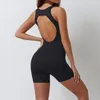 Actieve sets VEQKING Naadloze yogaset uit één stuk Dames Hoge elastische sportbody's Ademende mouwloze fitness-gymsportkleding