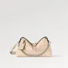 Explosion New Women's Hand It All PM M24114 Creme Beige Mahina Calfskin Namn Tag inuti Flat Pocket Perforated flätat kedja läderhandtag ihålig designer