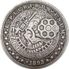 10 Stück Morgan-Schädel-Zombie-Skelett-Münzen Verschiedene Muster Interessante Münzkopie-Kunstsammlung208i