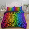 Luxury Leopard Print Bedding Set Däcke Cover Twin Full Queen King Size Bed Soft Comporter Bedclothes 210319277E