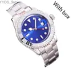 Armbandsur ES Quality Luxury Yacht Automatic Machinery 41mm Rollj Wris Leather rostfritt safir med Business Montre 240311