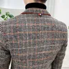 2023 grid Brand clothing Men spring Casual business suit/Male High quality cotton slim fit Blazers Jackets/Man plaid coats S-4XL