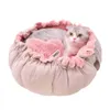 Lit pour chats et petits chiens, tapis mignon Style princesse rose plissé en dentelle, fournitures pour animaux de compagnie, pétale maison pour chat, cordon réglable 265f