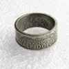 Anillo de moneda Anillos artesanales Vintage Hecho a mano de Kennedy Medio dólar Chapado en plata Tamaño de EE. UU. 8-16#217b