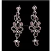 Charm New Sier Plated 4 Colors Rhinestone Crystal Flower Long Earrings Large Dangle For Brides Jewelry Drop Delivery Dhgarden Dhwqn