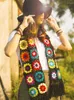 Scarves TIYIHAILEY Fashion Long All-match Scarf Winter Warm Colorful Hand Made Crochet Patchwork Knitting 190x20cm