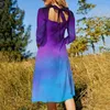 Casual Dresses Dress Purple And Blue Elegant Summer Sexy Square Collar Streetwear Pattern Big Size 4XL 5XL