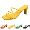 Talons de haute couture Femmes Sandales Slippers Chaussures triples blanc noir rouge jaune jaune vert brun couleur 77