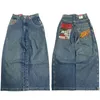 Мужские джинсы Y2K Harajuku Baggy Мужчины JNCO Винтаж Хип-хоп с вышивкой Высокое качество Готическая уличная одежда Женская повседневная широкая штанина