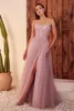 Sukienki imprezowe piękne aplikacje spaghetti pasek luksusowe rękawy bez podłogi suknia balowa formalny wieczór dla dziewcząt suknia