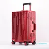 Koffers 20''24''Pure Aluminium Shell Koffer Op Wielen Trolley Bagageslot Mala Valise De Voyage Avec Roulettes