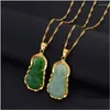 펜던트 목걸이 절묘한 불교 모방 jade guanyin buddha 남성을위한 jade guanyin 부처님 목걸이 relius amet jewelry drop delivery otryb