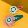 Moda designer meninas presilhas das mulheres clipes clássico suower carta hairpin hairclips headbands bonito menina acessórios de cabelo