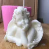 Candle Mold 3D Angel Shape Hemmagen doftande gipsharts Hantverk som gör silikonformverktyg255g