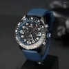 Relógios de pulso 2024 Professional Endurance Pro 44mm Preto Cronógrafo Dial Azul Borracha Esporte Relógio X82310D51B1S1 Relogio