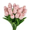 Flores decorativas 5/10 pçs mini simulação de tulipa do plutônio casa jardim festa de casamento suprimentos buquê de noiva qualidade decoração artificial