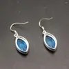 Baumelnde Ohrringe Hermosa Fantasy Charms BlueTopaz Silberfarbe für Damen Modeschmuck 1 3/8 Zoll ME012