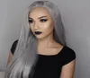 Perruque Full Lace Wig naturelle gris argenté, cheveux longs et lisses, bon marché, sans colle, pour femmes noires, 10quot26quot, W5495628