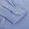 S 6XL 옥스포드 셔츠 남성용 긴 소매면 캐주얼 드레스 수컷 단단한 격자 무늬 가슴 포켓 정규 맨 소셜 셔츠 240307