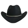 Berets Cowboy Hat Wide Brimmed Western na obiad na zewnątrz swobodne zużycie