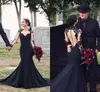 Gotik Siyah Denizkızı Gelinlikler Tweetheart Dantel Aplike Vintage Gelinlikler Uzun Kollu İllüzyon Geri Düğmeleri Mahkeme Tren Kadın Robes De Mariee Cl3374