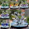 Crystal Glass Animal Swan Figurer pappersvikt feng shui hantverk figurkonst samling för hem bröllop dekor barn gåvor240m