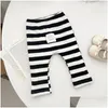 Trousers Autumn Winter Baby Girls Fleece Leggings Born Plus Veet Striped Pp Pants Cotton Toddler Kids Boys Casual Drop Delivery Matern Otrqw