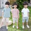 Kleidungssets Kleidungssets Chinesische Kinder Jungenkleidung Jungen Sommerkleidungssets Kurzarm Tops Shirtshorts Anzüge Kinderkleidung Hanfu ldd240311