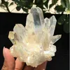 200g Rare beautiful white flame aura quartz crystal cluster specimen T200117304p