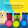 2 in 1 Pet Travel Drink Water Bottle Foldable Dog Feed Bowl Cup Travel Outdoor Food Water Drinking Dispenser Cat Y200922233i