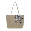 Evening Bags Silk Scarf Shoulder Fashion Large-capacity Straw Beach Bag Tote Women