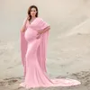 Europejska bawełna mercesyjna z szyfonami kobiet w ciąży trzepotanie ogona sukienka długa sukienka Pogna sukienka świąteczna 240309