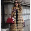 Ny Slim Fit Haining Imitation Fox Fur Vest Long Women's Coat 7930