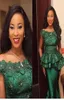 Abiti da sera formali in pizzo stile nigeriano Turchia 3D Flora Appliques in rilievo Abiti da cerimonia formale verde smeraldo Abiti da ballo di fine anno6284975