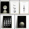 Минималистский Luna Wall Art Moon Phase Холст Плакаты и принты Абстрактная живопись Скандинавские декоративные картины Современный домашний декор159i