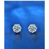 Bijoux Moissanite, boucles d'oreilles Vvs en argent Sterling 925, 0,5ct 1ct, or blanc, avec certificat Gra