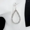 Dangle Oorbellen Klassieke Grote Drop Bruid Watervorm Kristal Voor Vrouwen Strass Bruiloft Oorbel Sieraden