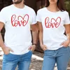 Женские футболки Love Tshirt Готическая женская одежда на День святого Валентина Винтажная рубашка Топы Эстетическая одежда Harajuku M