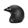 Caschi moto Casco in pelle vintage Retro Open Face Chopper Casco Moto Vespa Moto Casque Capacete De Mascino Dot Drop Deliv Otcv8