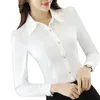 Long Sleeve White Blouse Shirt for Women 2024 Korean Elegant Button Oversized Office Lady Formal Work Black Top 240301