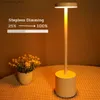 Lamps Shades Simple LED Rechargeable Touch Metal Table Lamp Three Colors Bedside Creative Ambient Light Bar Outdoor Decoration Night Light L240311