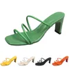 Pantoufles femmes sandales talons hauts chaussures de mode GAI triple blanc noir rouge jaune vert marron color104