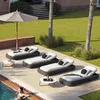 Camp Furniture Support Customiztion Rattan Garden Sun Loungers Swimming Pool Chair Outdoor Sunbed Beach Side Lounger Chaises