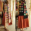 Lenços Tiyihailey moda longa all-match cachecol inverno quente colorido feito à mão crochê retalhos tricô 190x20cm