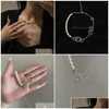 Chokers Choker Fashion Women Flower Charm Pearl Necklace French Luxury Clavicle Chain Work Rotestone Goth Jewelry Sweater Drop Deliv D OTRX8