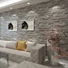 Stacked Brick 3D Stone Wallpaper Modern Wallcovering PVC Roll Wallpaper Brick Wall Background Wallpaper Grey For Living Room225a