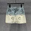 denim skirt designer womens skirts spring and summer new gradient heavy industry embroidery pants petticoat high quality fashion classic sexy women pant clothes