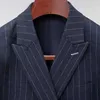 Abiti da uomo doppio petto per uomo grigio blu navy a righe gentiluomo abito maschile due pezzi uomo grooming ultimi disegni di pantaloni da cappotto Q1137