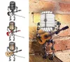 Objets décoratifs Figurines Modèle USB Fer forgé Lampe de bureau rétro Décorations Robot Microphone pour jouer de la guitare 2302245375526