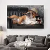 Nowoczesne malowanie na płótnie na płótnie zabawne psa plakat ścienny zwierzę zwierzęta zwierzęcy HD Druk do salonu Dekoracja sypialni 318W